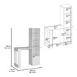 Ripley Writing Desk Bookcase and Cabinet in White Engineered Wood