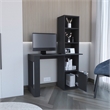 Ripley Writing Desk w/ Bookcase and Cabinet in Black Wengue Engineered Wood