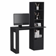 Ripley Writing Desk w/ Bookcase and Cabinet in Black Wengue Engineered Wood