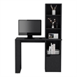 Ripley Writing Desk w/ Bookcase and Cabinet in Black Wengue Engineered Wood