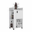 Fraser Bar Cart with 6 Built-in Wine Rack in White Engineered Wood