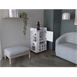 Fraser Bar Cart with 6 Built-in Wine Rack in White Engineered Wood