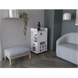 Fraser Bar Cart with 6 Built-in Wine Rack in White Engineered Wood