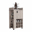 Fraser Bar Cart with 6 Built-in Wine Rack in Light Gray Engineered Wood