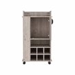 Fraser Bar Cart with 6 Built-in Wine Rack in Light Gray Engineered Wood