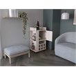 Fraser Bar Cart with 6 Built-in Wine Rack in Light Gray Engineered Wood