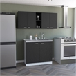 Luther 2-Piece Kitchen Set in Black Wengue Engineered Wood
