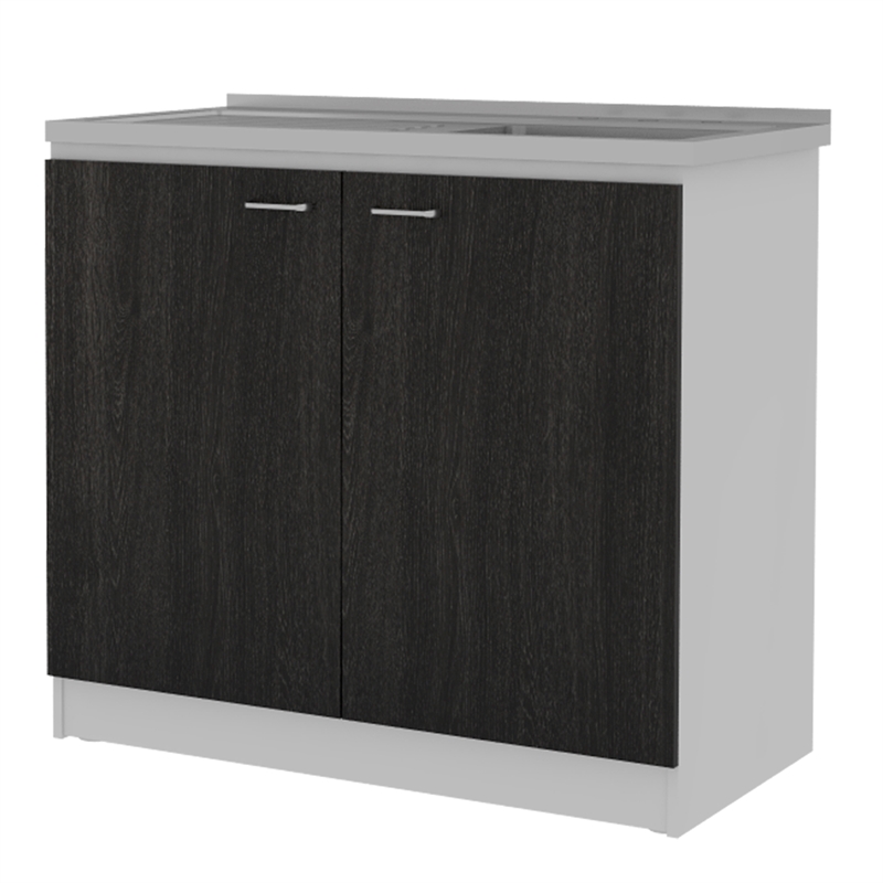 Luther 2-Piece Kitchen Set in Black Wengue Engineered Wood