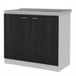Luther 2-Piece Kitchen Set in Black Wengue Engineered Wood
