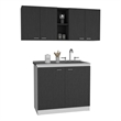 Luther 2-Piece Kitchen Set in Black Wengue Engineered Wood