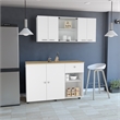 Tigard 2-Piece Kitchen Set in White Engineered Wood