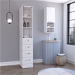 Oregon 2-Piece Bathroom Cabinet Set in White Engineered Wood