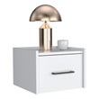 Yorktown Floating Nightstand Handy Drawer White Engineered Wood