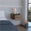 Yorktown Floating Nightstand Handy Drawer Dark Brown Engineered wood