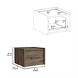 Yorktown Floating Nightstand Handy Drawer Dark Brown Engineered wood