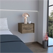 Yorktown Floating Nightstand Handy Drawer Dark Brown Engineered wood