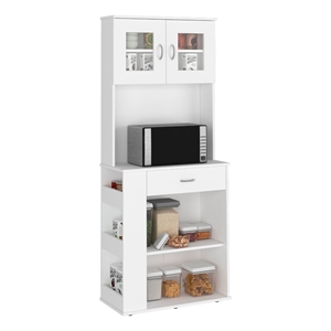 Pantry Cabinet 1 Drawer 4 Shelves 3 Side Shelves White Engineered wood