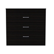 Dresser 3 Drawers  Metal Hardware Superior Top Black Wengue Engineered Wood