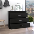 Dresser 3 Drawers  Metal Hardware Superior Top Black Wengue Engineered Wood