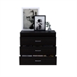 Dresser 3 Drawers  Metal Hardware Superior Top Black Wengue Engineered Wood