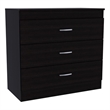 Dresser 3 Drawers  Metal Hardware Superior Top Black Wengue Engineered Wood