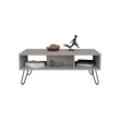 Selma Coffee Table with 4 Legs and 2 Shelves White Engineered Wood