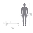 Selma Coffee Table with 4 Legs and 2 Shelves White Engineered Wood