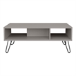 Selma Coffee Table with 4 Legs and 2 Shelves White Engineered Wood