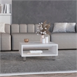 Chiniak Coffee Table 1 shelf 4 legs White Engineered Wood