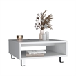 Chiniak Coffee Table 1 shelf 4 legs White Engineered Wood