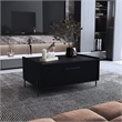 Juneau Coffee Table 1 shelf 4 legs Black Wengue Engineered Wood