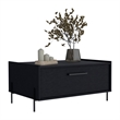 Juneau Coffee Table 1 shelf 4 legs Black Wengue Engineered Wood