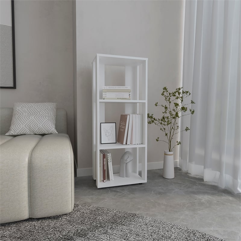 Laurier Office Library 3 Shelves White Engineered Wood