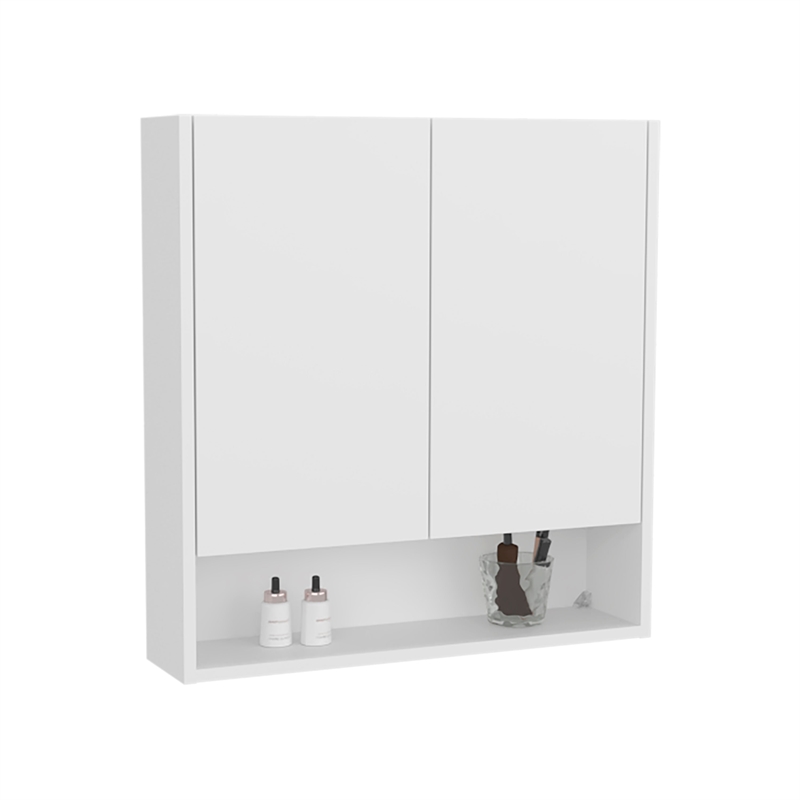 Susitna Medicine Cabinet 2 Doors 4 Shelves White Engineered Wood