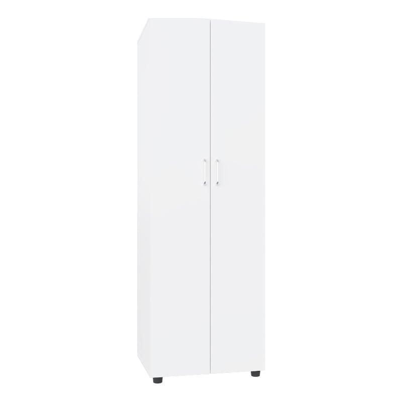 London Armoire Two Shelves Rod Double Door White Engineered Wood