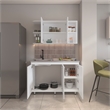 Byron Kitchen Cabinet Set 6 Doors 9 Shelves White Engineered Wood