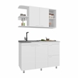 Byron Kitchen Cabinet Set 6 Doors 9 Shelves White Engineered Wood
