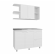 Byron Kitchen Cabinet Set 6 Doors 9 Shelves White Engineered Wood
