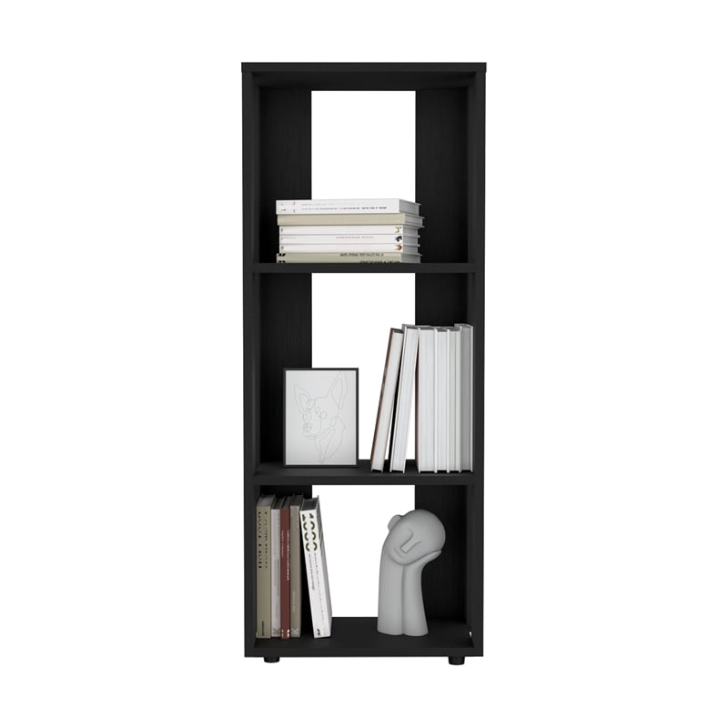 Laurier Office Library 3 Shelves Black Wengue Engineered Wood