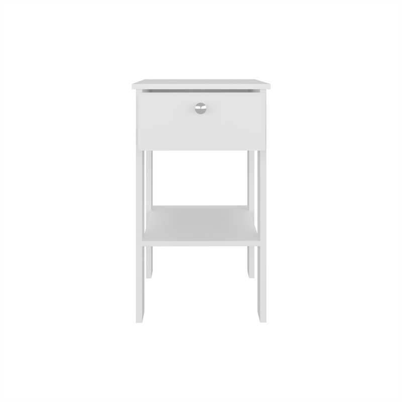 McRae Nightstand 1 Drawer 1 Shelf 4 Legs White Engineered Wood