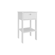 McRae Nightstand 1 Drawer 1 Shelf 4 Legs White Engineered Wood