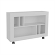 Lacey Console Table Cart 5 Shelves 4 Casters White Engineered Wood