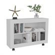 Lacey Console Table Cart 5 Shelves 4 Casters White Engineered Wood