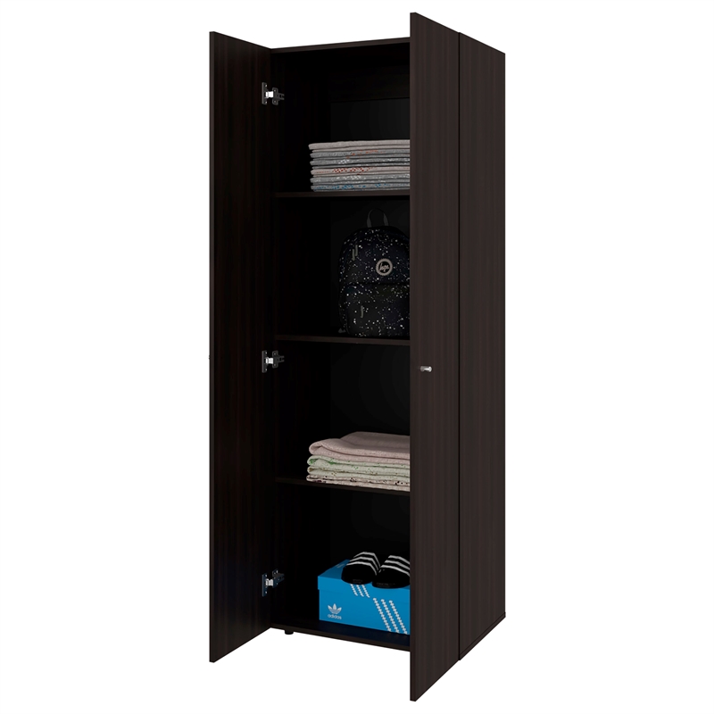 Ghent Armoire 2 Doors 4 Shelves Walnut / Black Wengue Engineered Wood