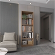 Vinton Bookcase 5 Shelf for Books and Decor Light Oak Engineered Wood