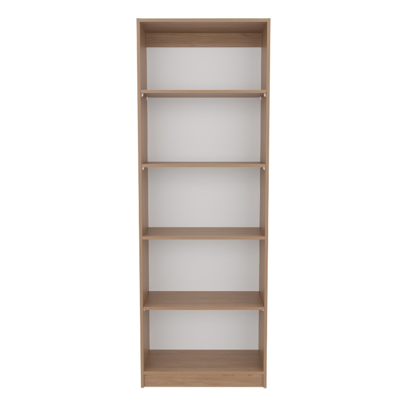Vinton Bookcase 5 Shelf for Books and Decor Light Oak Engineered Wood