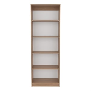 Vinton Bookcase 5 Shelf for Books and Decor Light Oak Engineered Wood