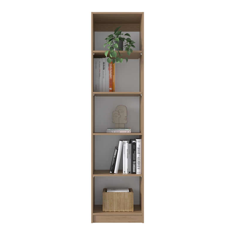 Vinton XS Bookcase Compact with Multiple Shelves Light Oak Engineered Wood