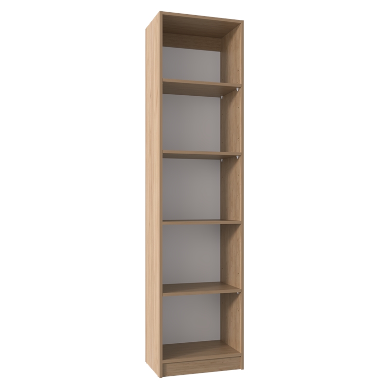 Vinton XS Bookcase Compact with Multiple Shelves Light Oak Engineered Wood