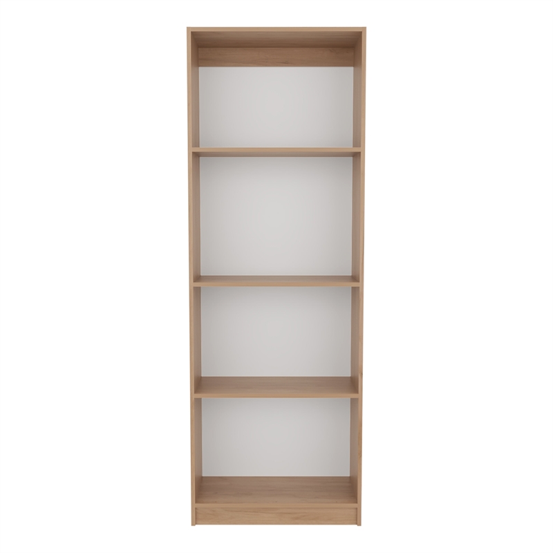 Vinton Bookcase with Spacious Tier-Shelving Design Natural Oak Engineered Wood